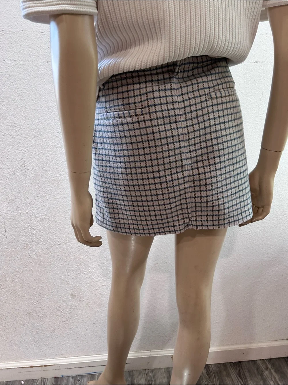 Rails Blue and Cream Checked Mini Skirt - Picture 4 of 16